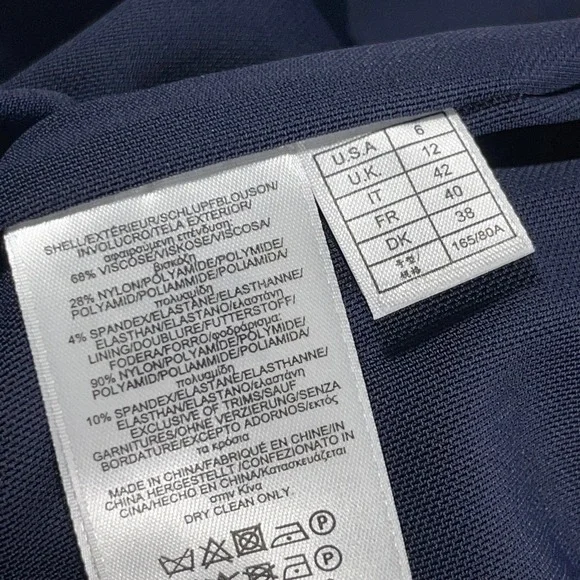 Brooks Brothers Sheath Dress Women 6 Navy Short Sleeve Stretch Lined Work Office - Picture 9 of 11